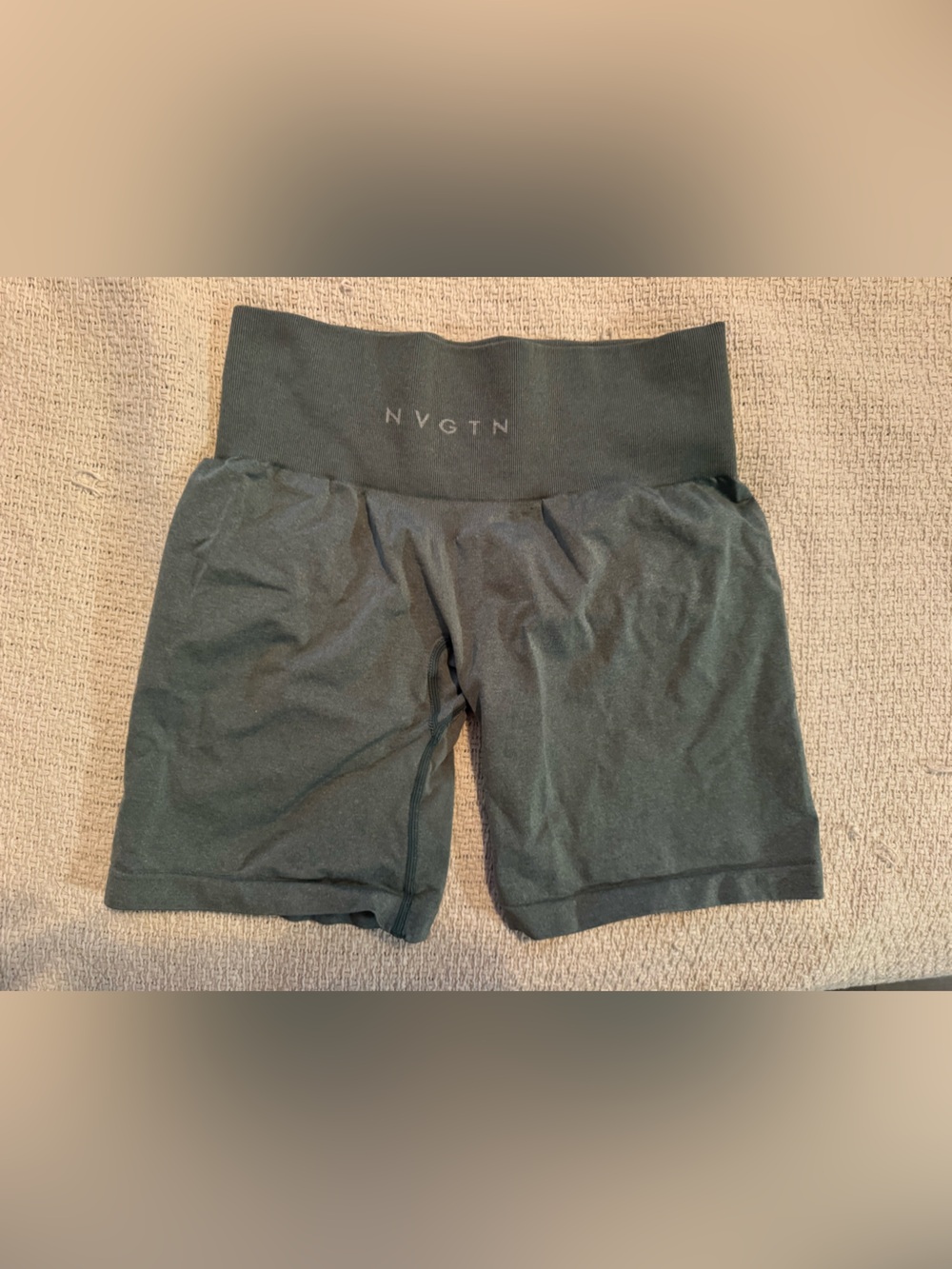 NVGTN Women's High-Waist Olive Green Bike Shorts